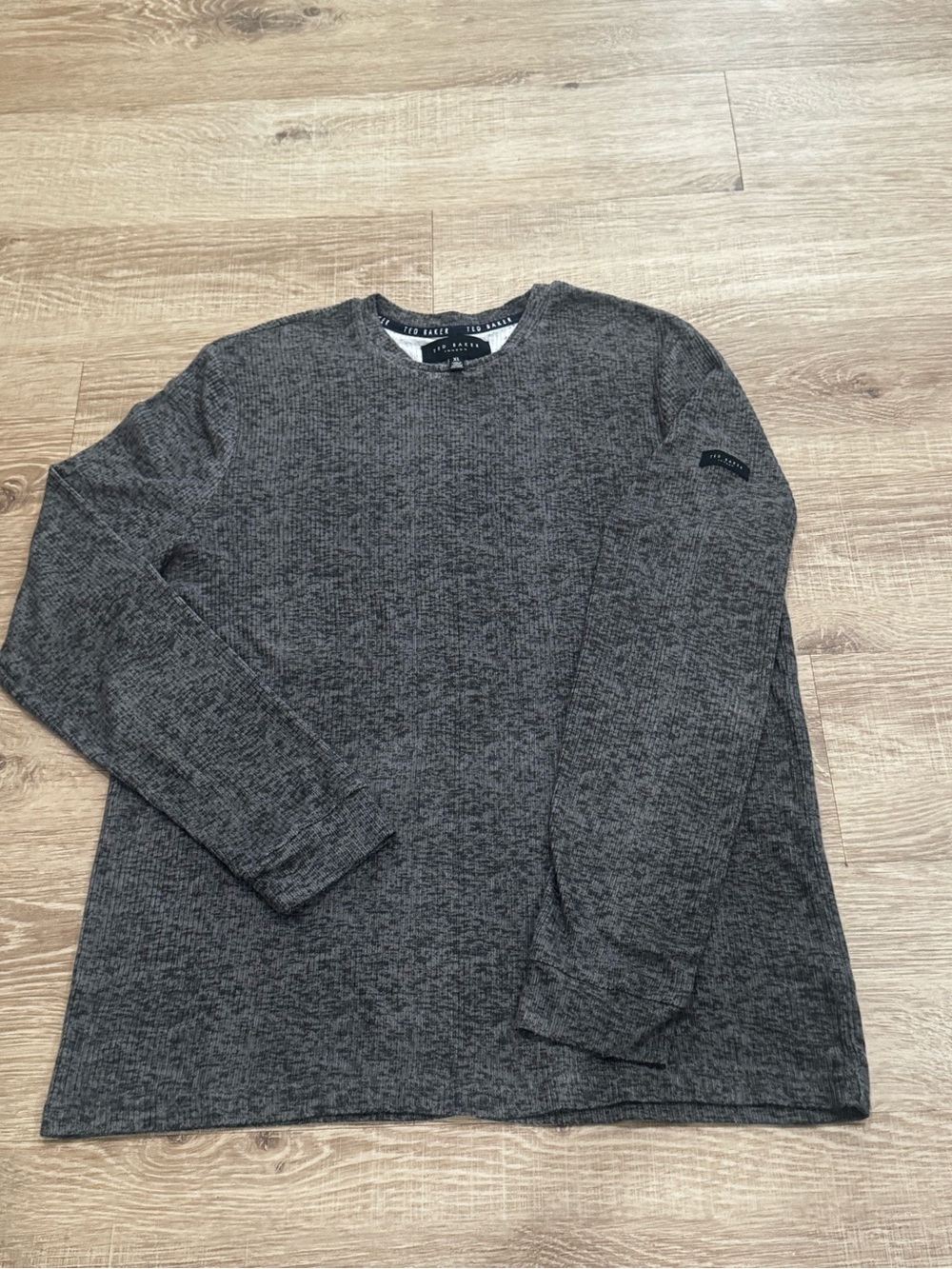 Ted Baker Gray Ribbed Knit Sweater XL